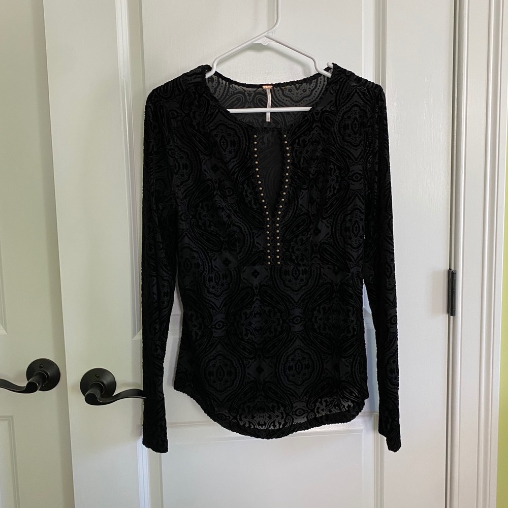 Sexy sheer free people boho top